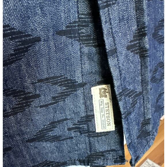 Stetson Men's Aztec Printed Denim Long Sleeve Snap Button Up Shirt‎ Size Medium - Picture 5 of 10